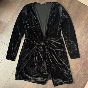 Missguided velvet long sleeve dress